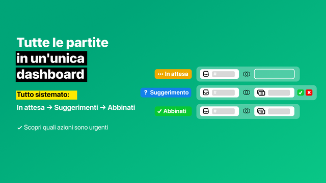 Tutti gli abbinamenti: in attesa, suggeriti e abbinati