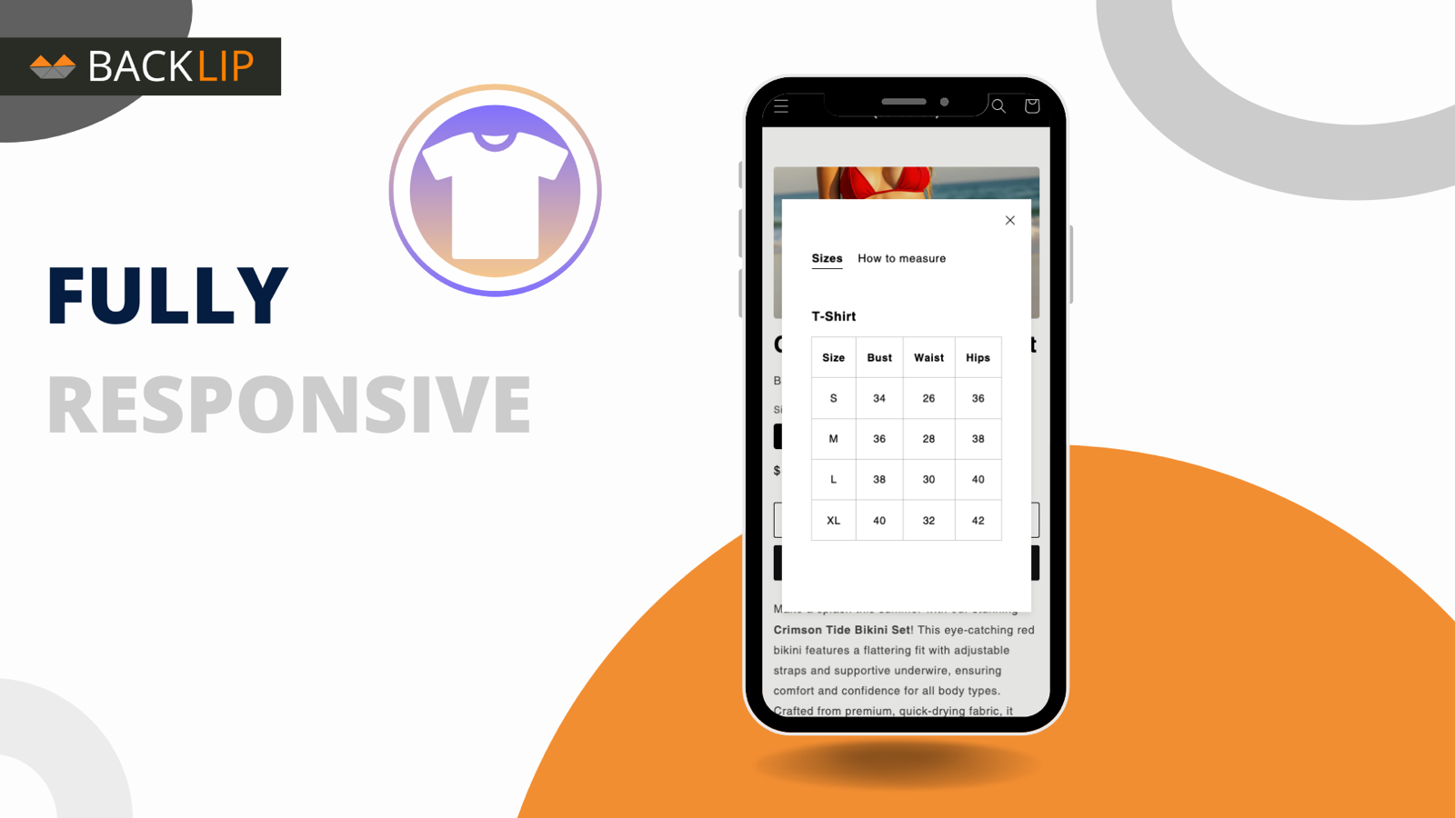 BL Size Chart Button: Looks Great On Mobile