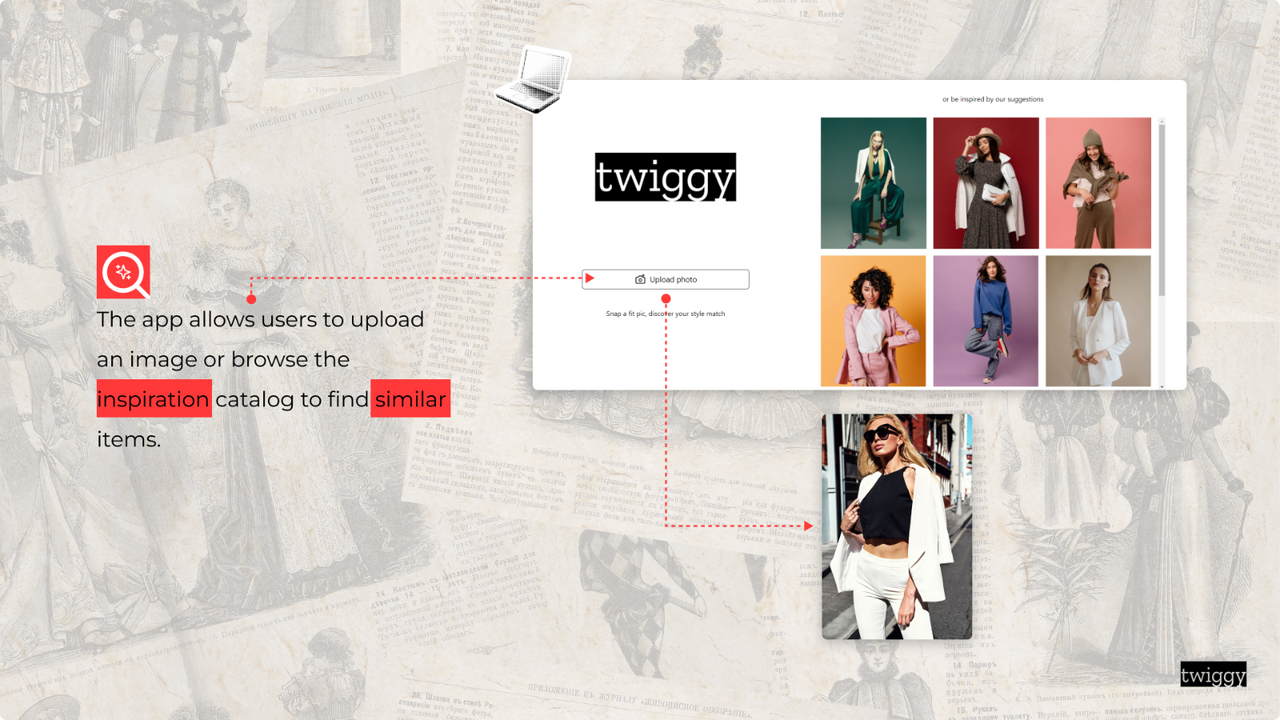Screen to send images in the app