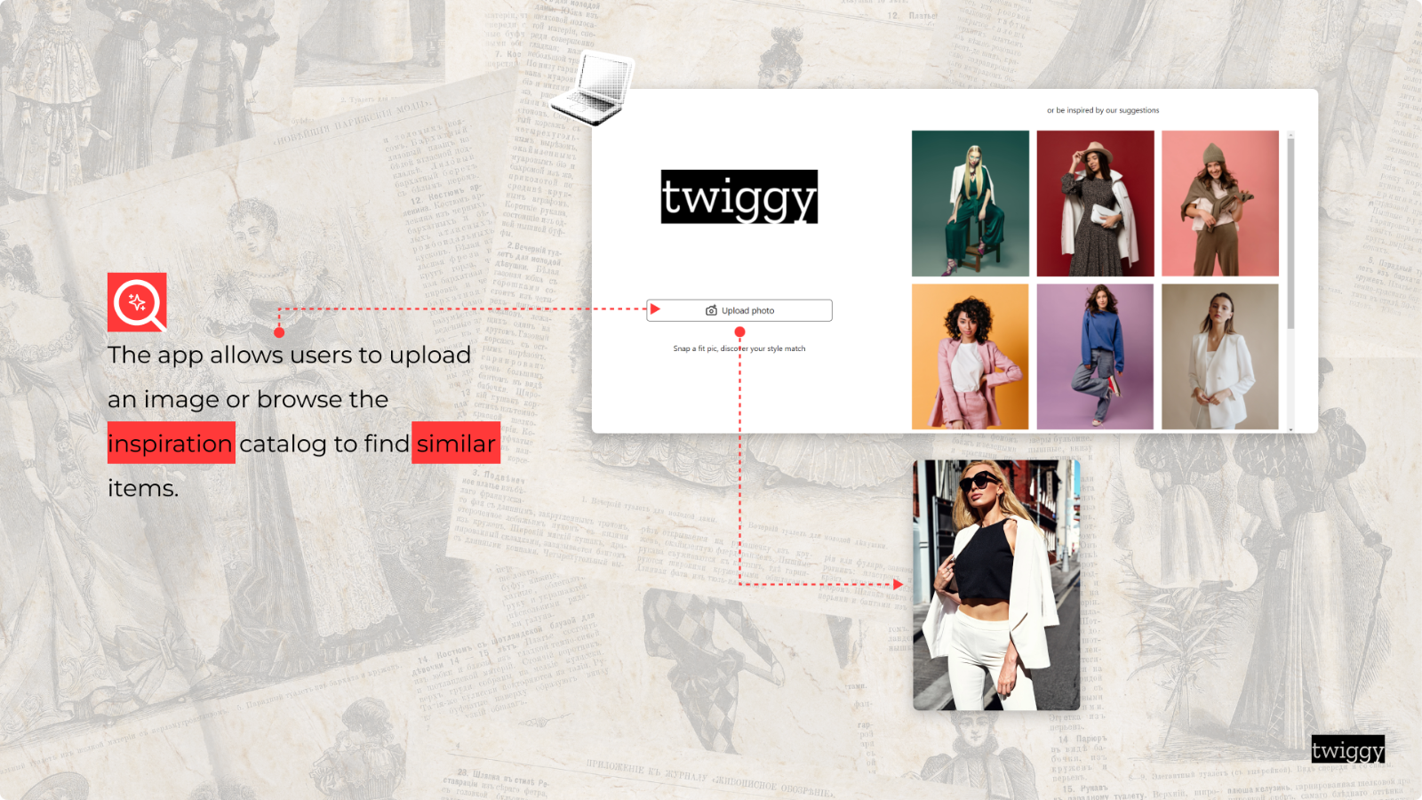 Screen to send images in the app