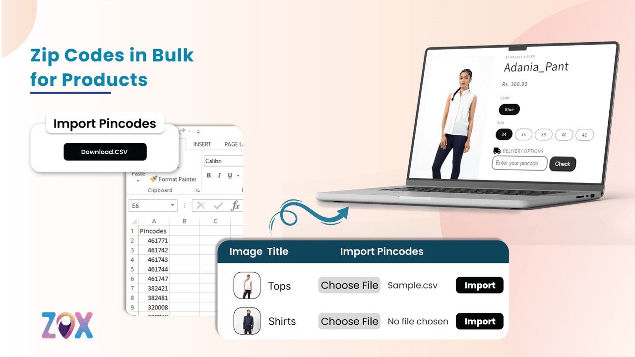 Import zipcode in bulk for products
