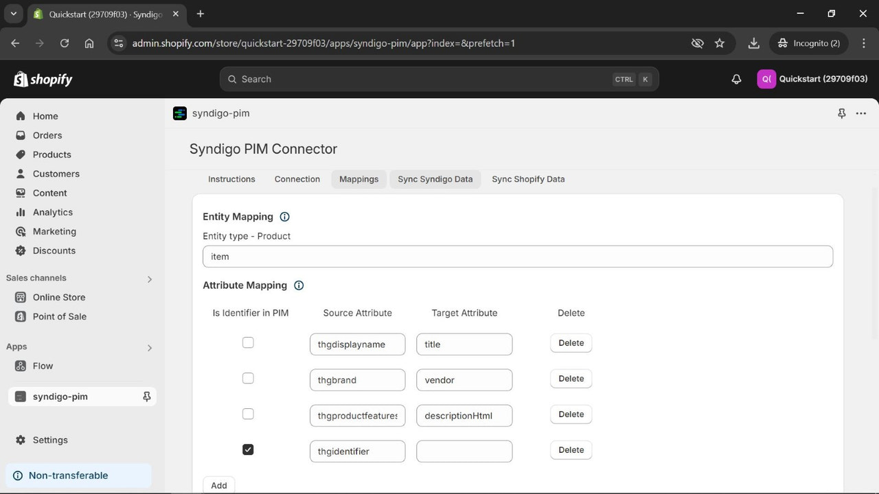 Mapping & Configurations tab