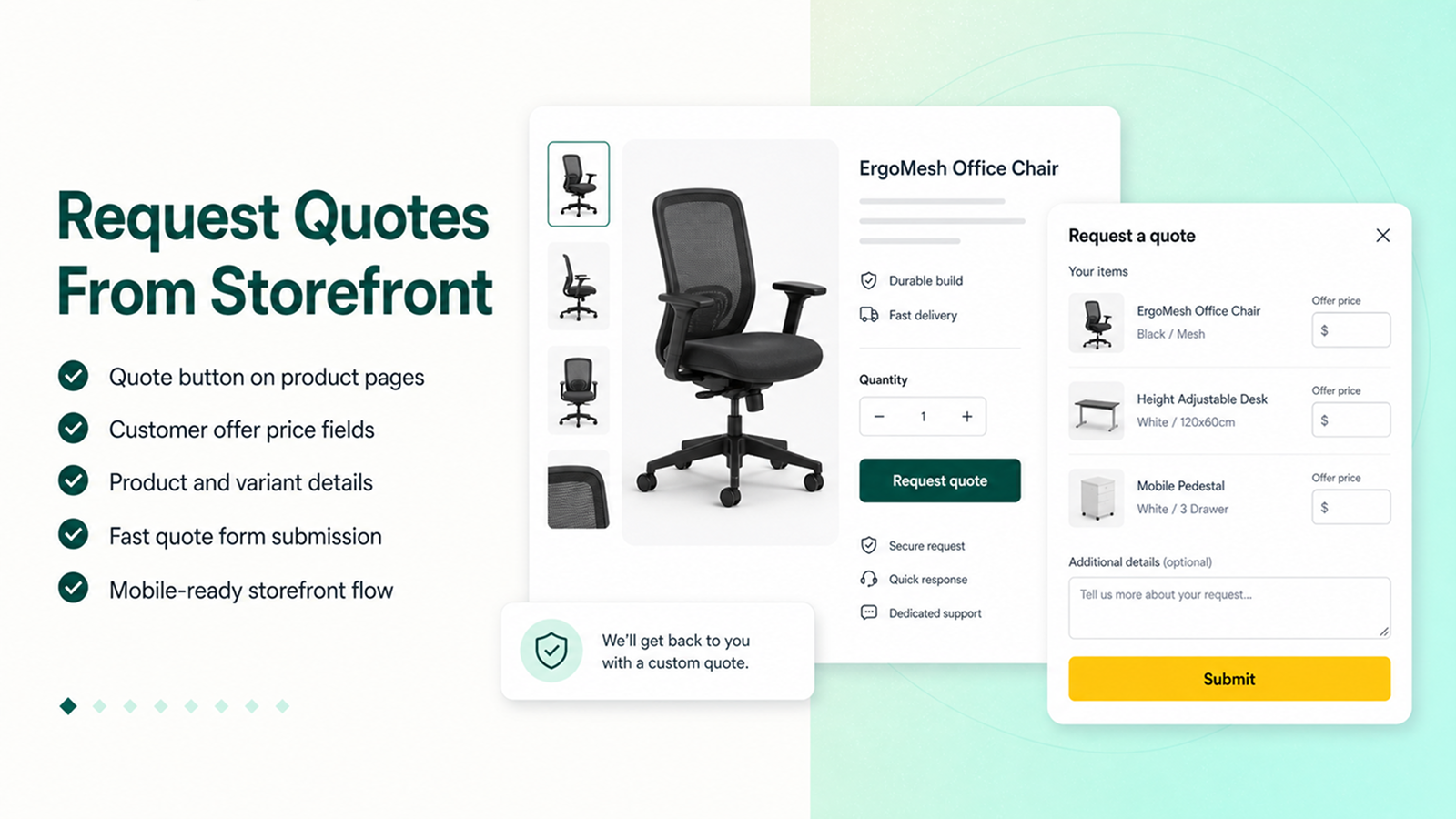 Request quotes from storefront