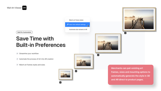 Auto-publish framed art previews to product pages