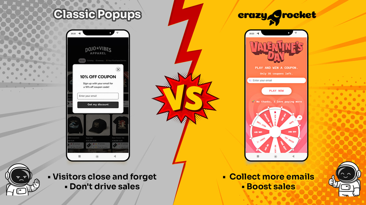 Gamified Popups designed for any promotions.