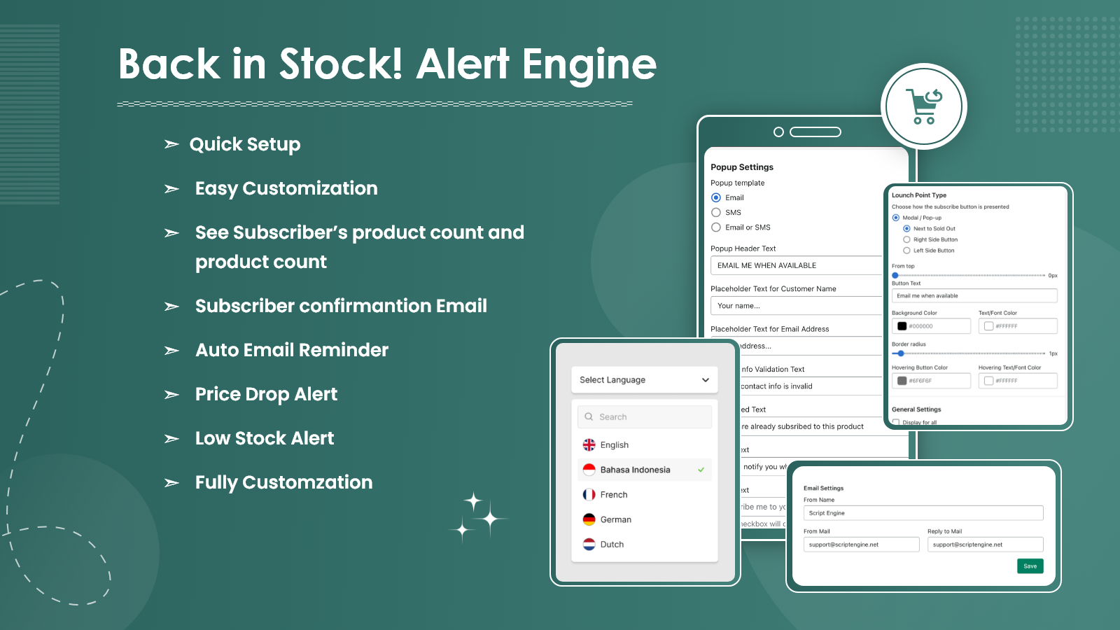 Back In Stock and Restock Alerts notify your customers 