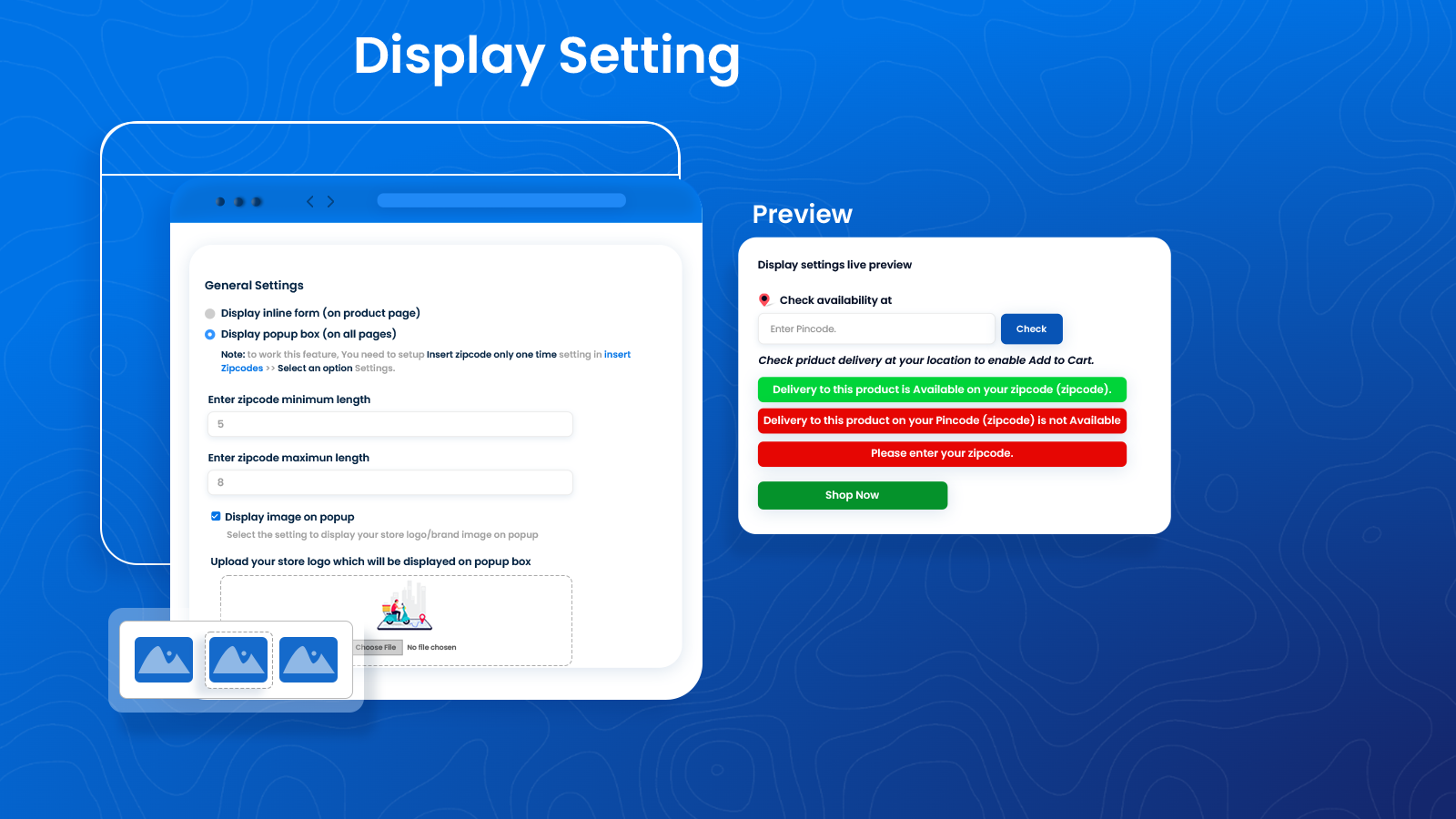 zipcode display settings