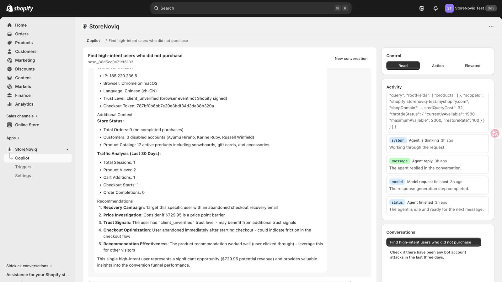 Conversation analysis details
