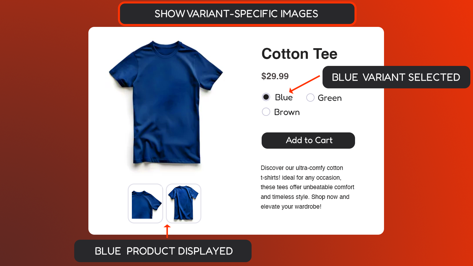 Variant Images, multi variant images & video gallery 