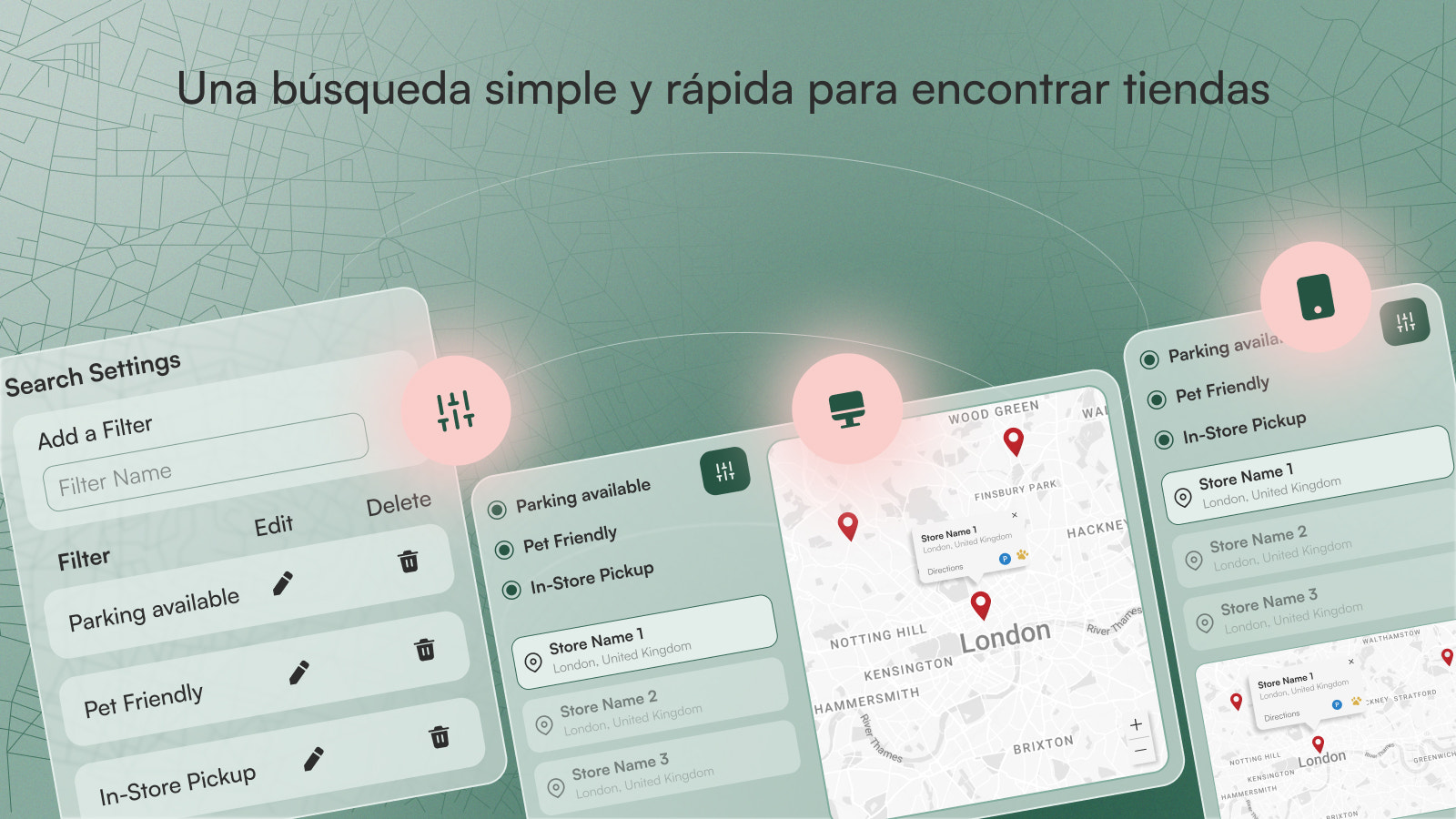 Una búsqueda rápida y sencilla para encontrar tiendas