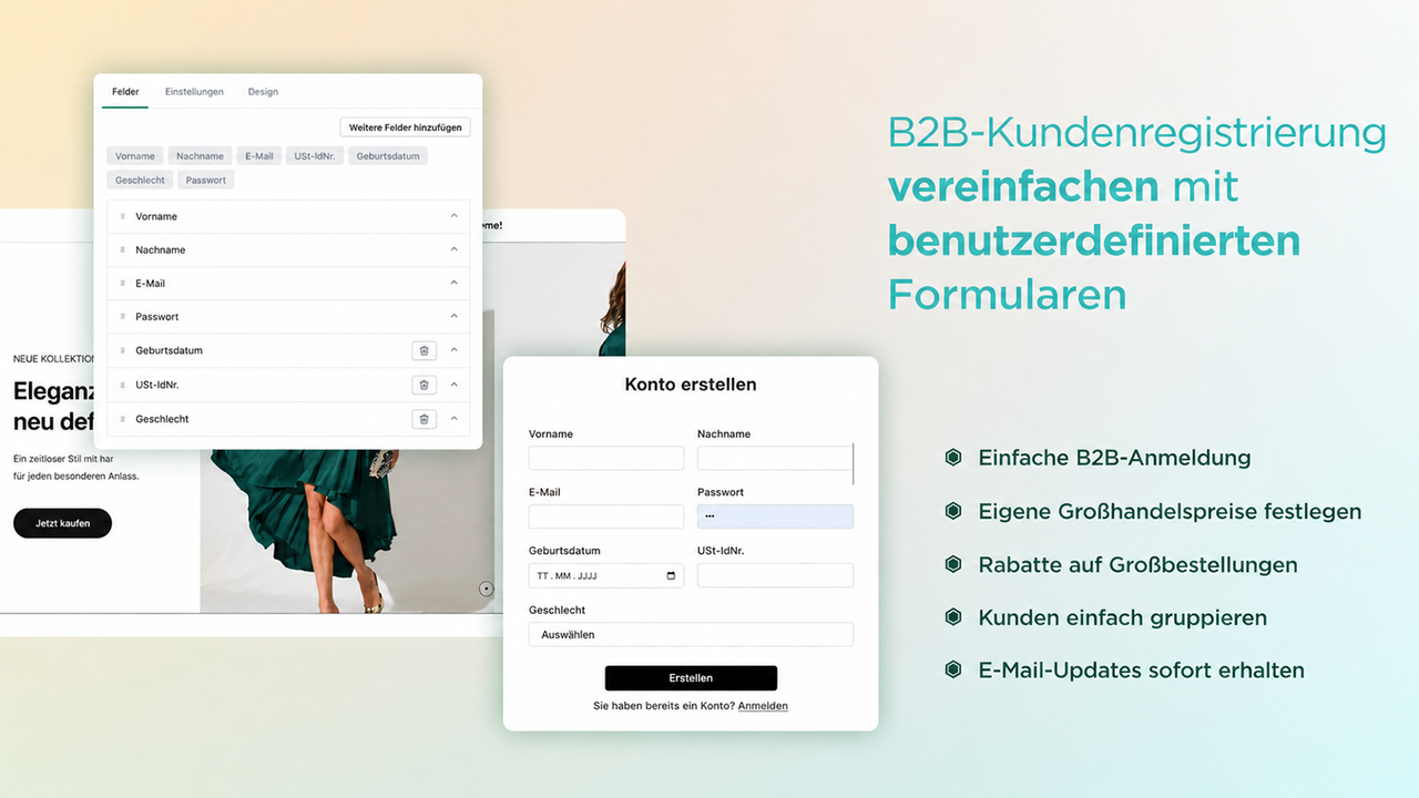 B2B-Anmeldeformular