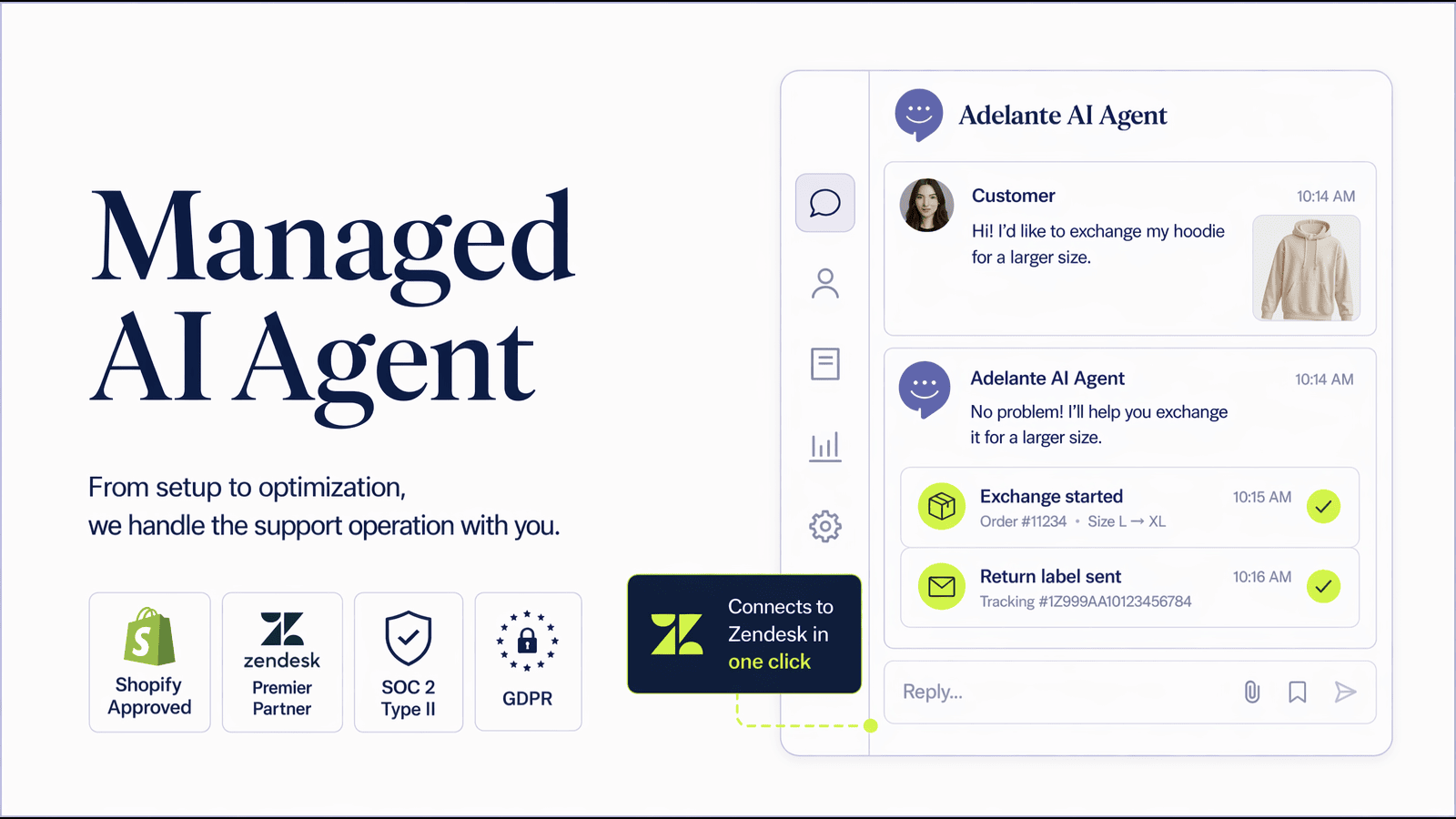 100% Done For You AI Agent For Zendesk And Shopify. Works 24/7