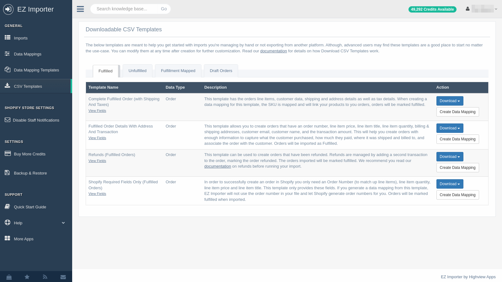 Create a custom CSV file with our CSV templates.