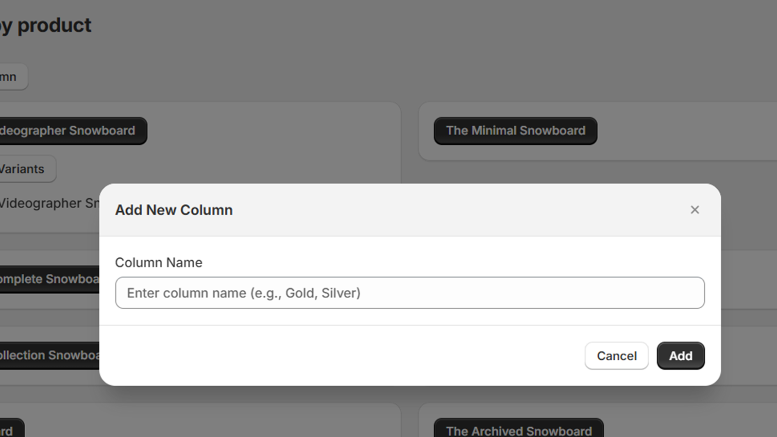 add column