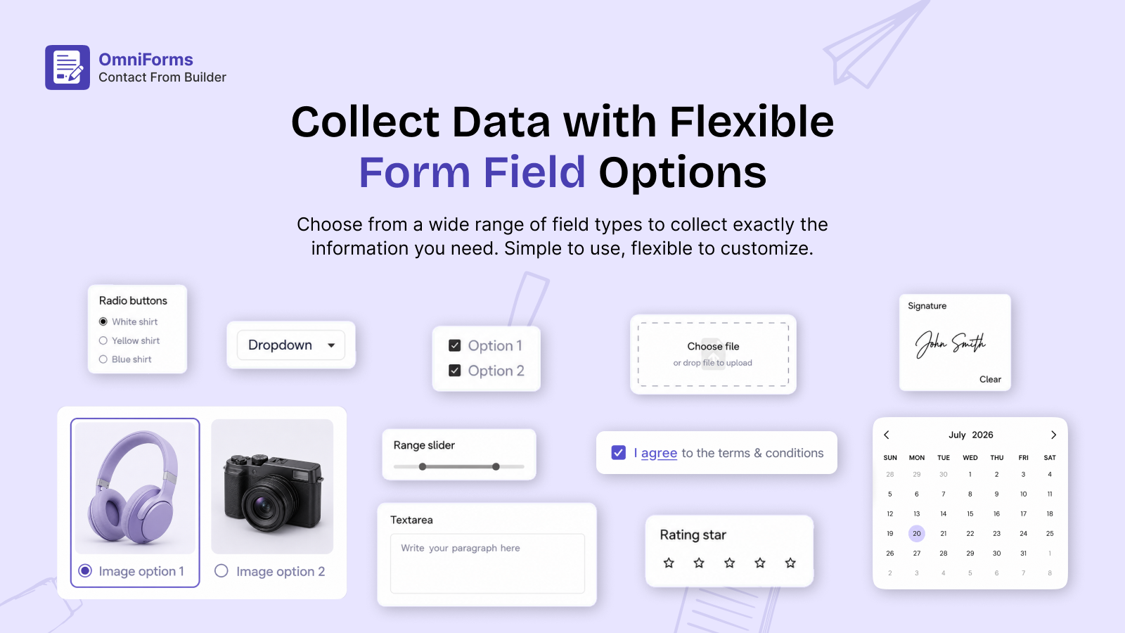 Collect data with flexible form field options