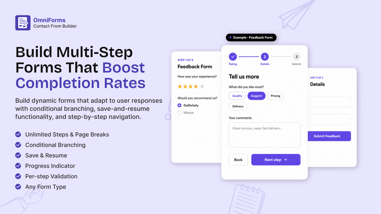 Build multi-step forms that boost completion rates