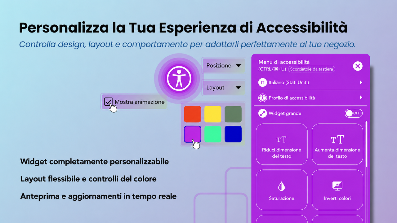 Personalizza la tua esperienza di accessibilità