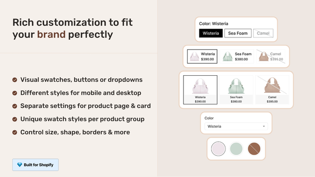 Rich customizations to fit your brand perfectly