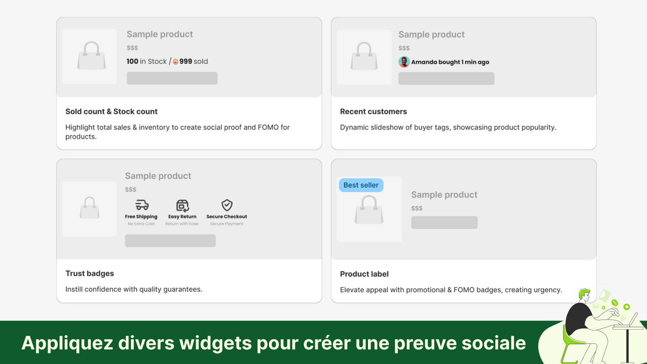 Personnalisez le compteur avec divers types de widgets