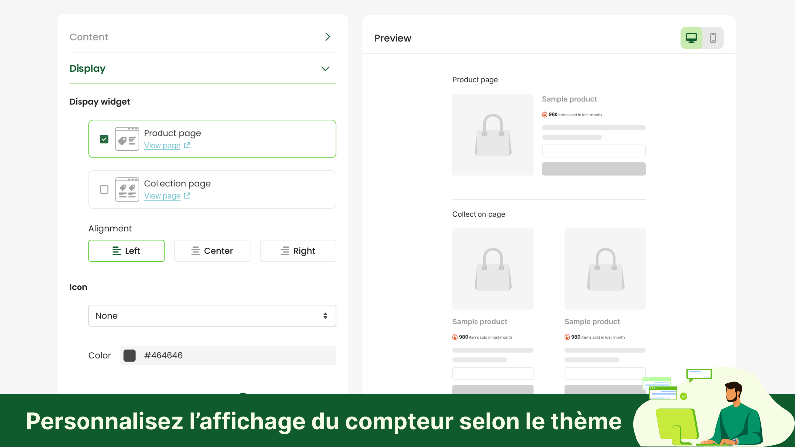 Personnalisez l’affichage du compteur selon le thème
