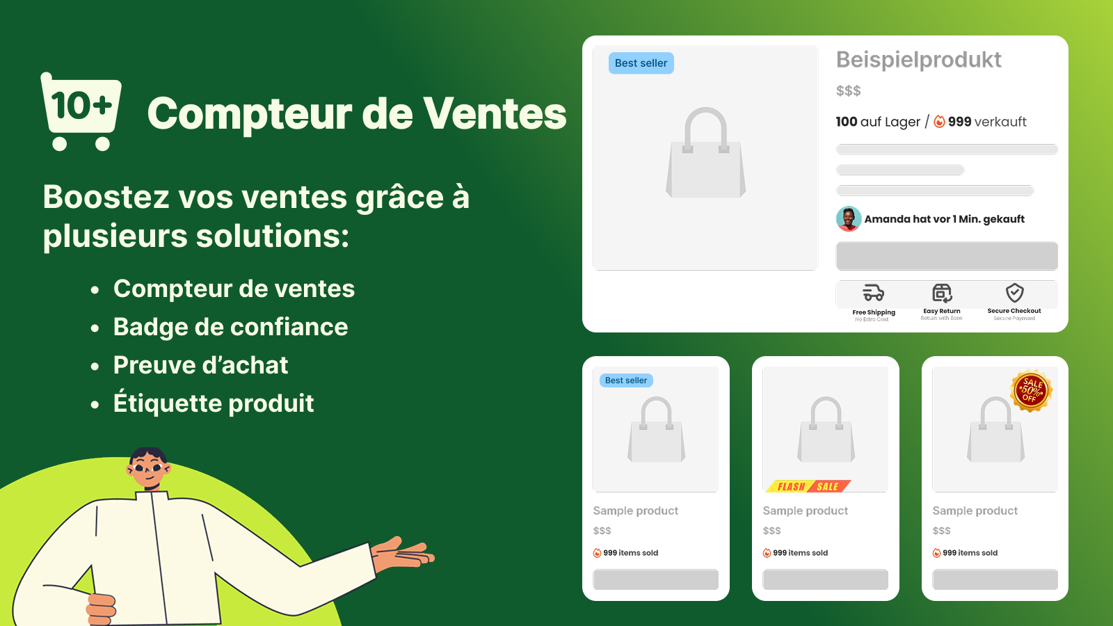 Afficher les ventes sur pages produit et catégories