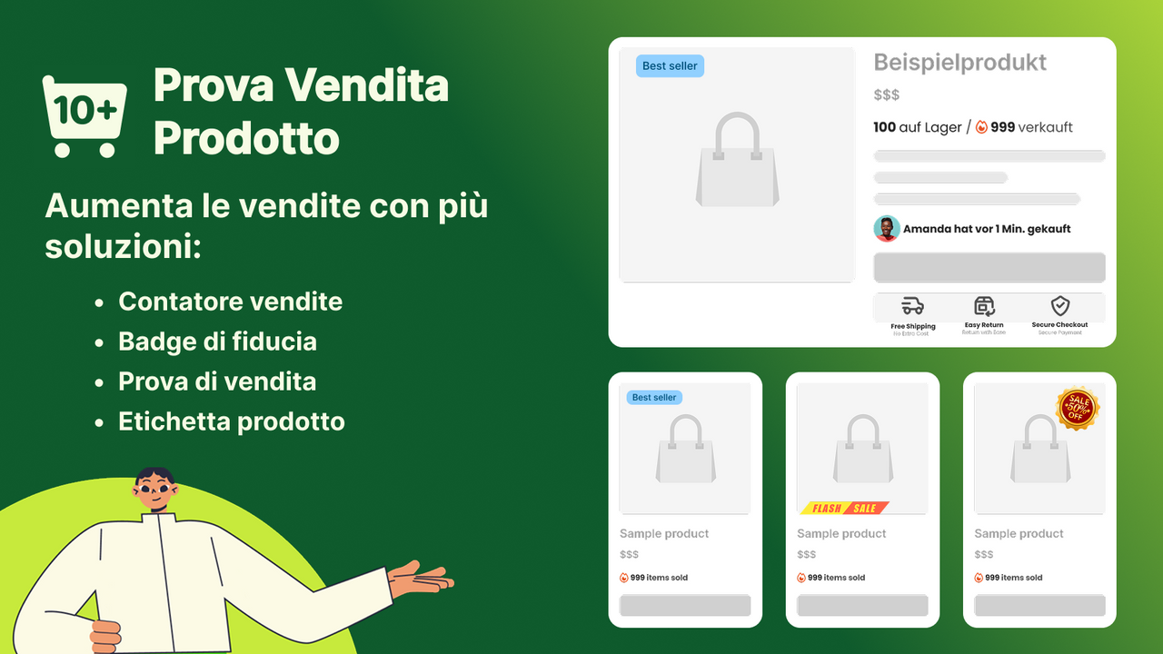 Mostra il numero di vendite su pagine prodotto e collezioni