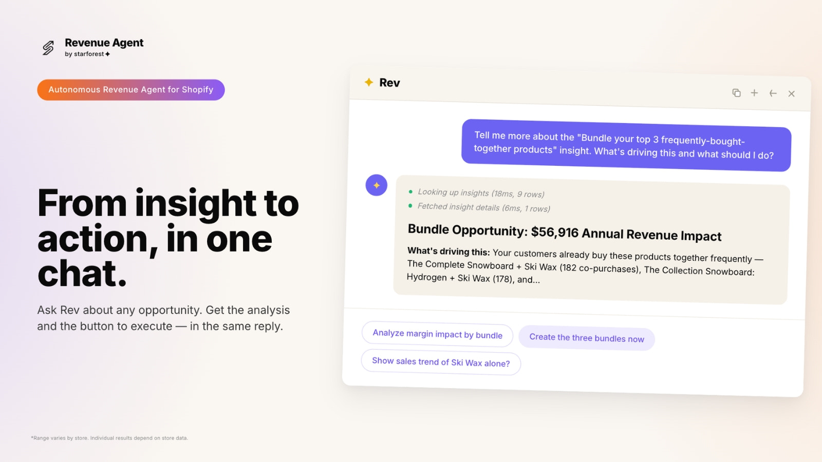 Rev chat: bundle insight and buttons to execute in one reply