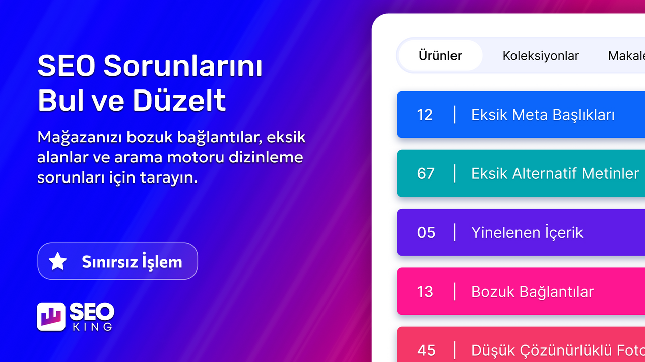 SEO Sorunlarını Bul ve Düzelt