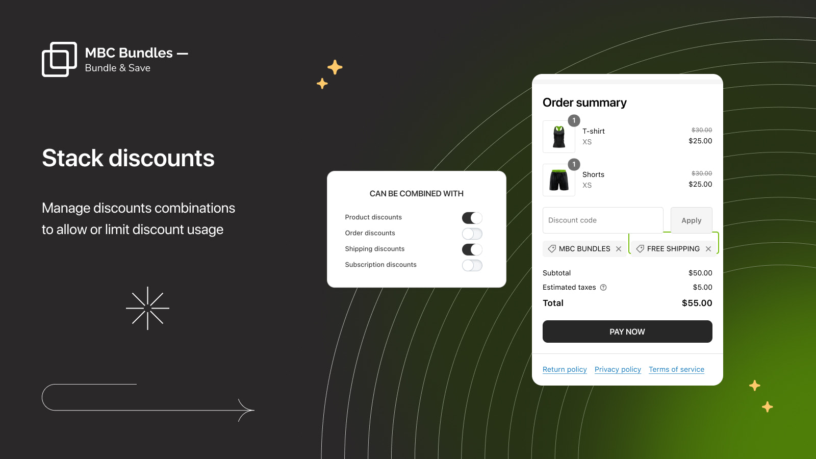 stackable discounts bundle