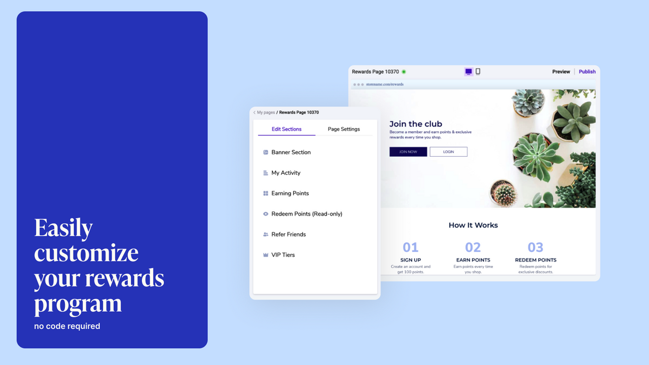 Customizable rewards program