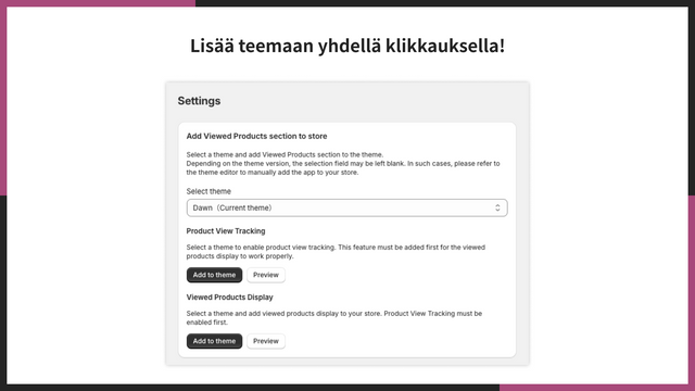 Lisää teemaan yhdellä klikkauksella!