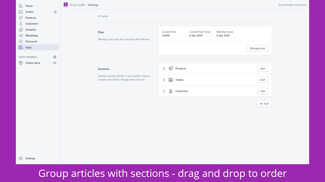 Handbook - Shop User Guide - group with sections