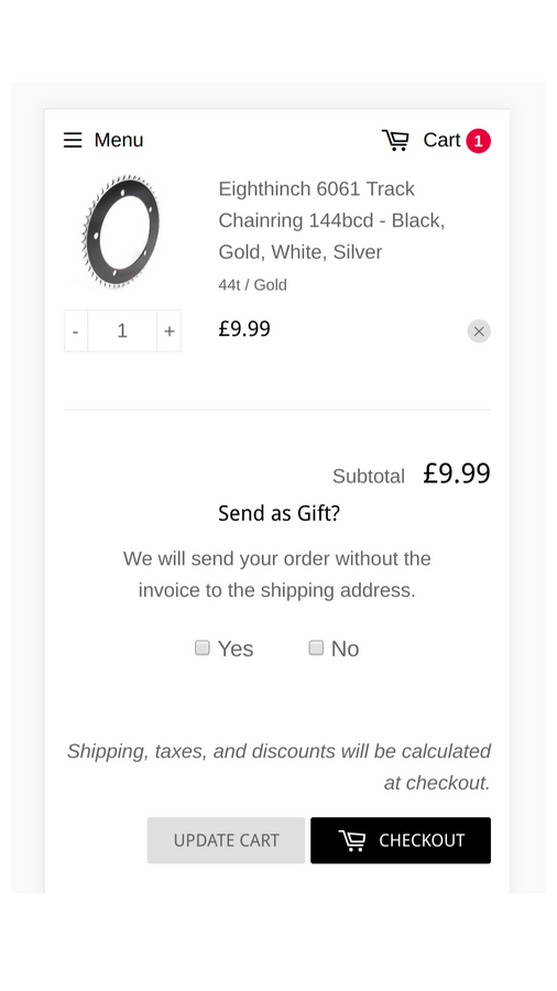 Mobile with in page setting enabled