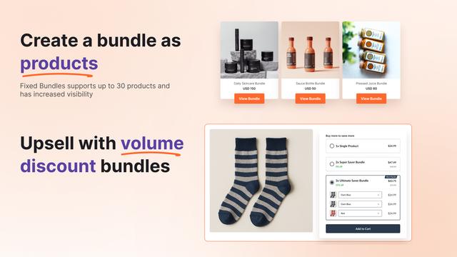 Upsell bundles and increase AOV with Fixed and Volume Bundles