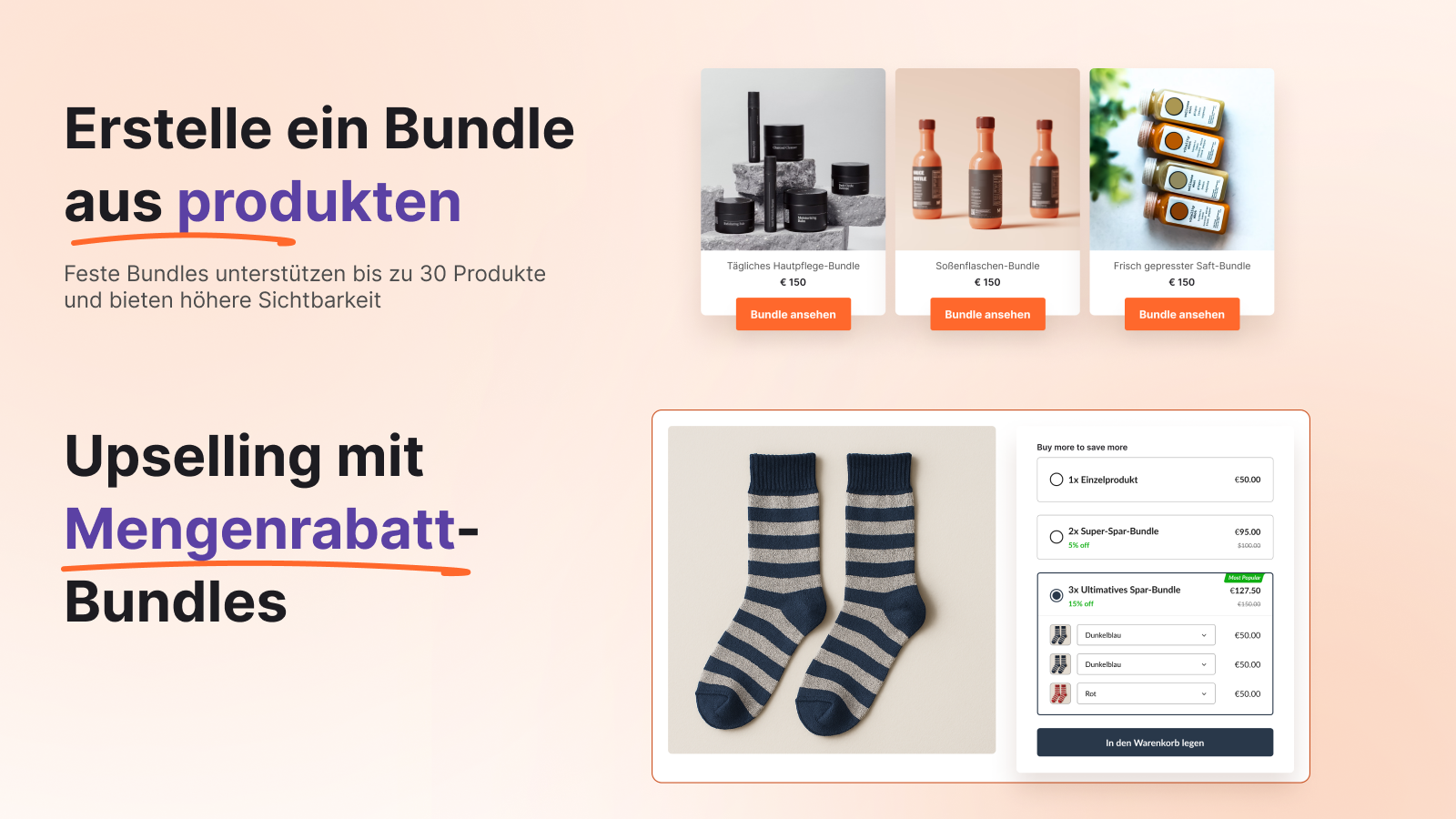 Upsell-Bündel & höherer AOV mit festen und Mengenbündeln