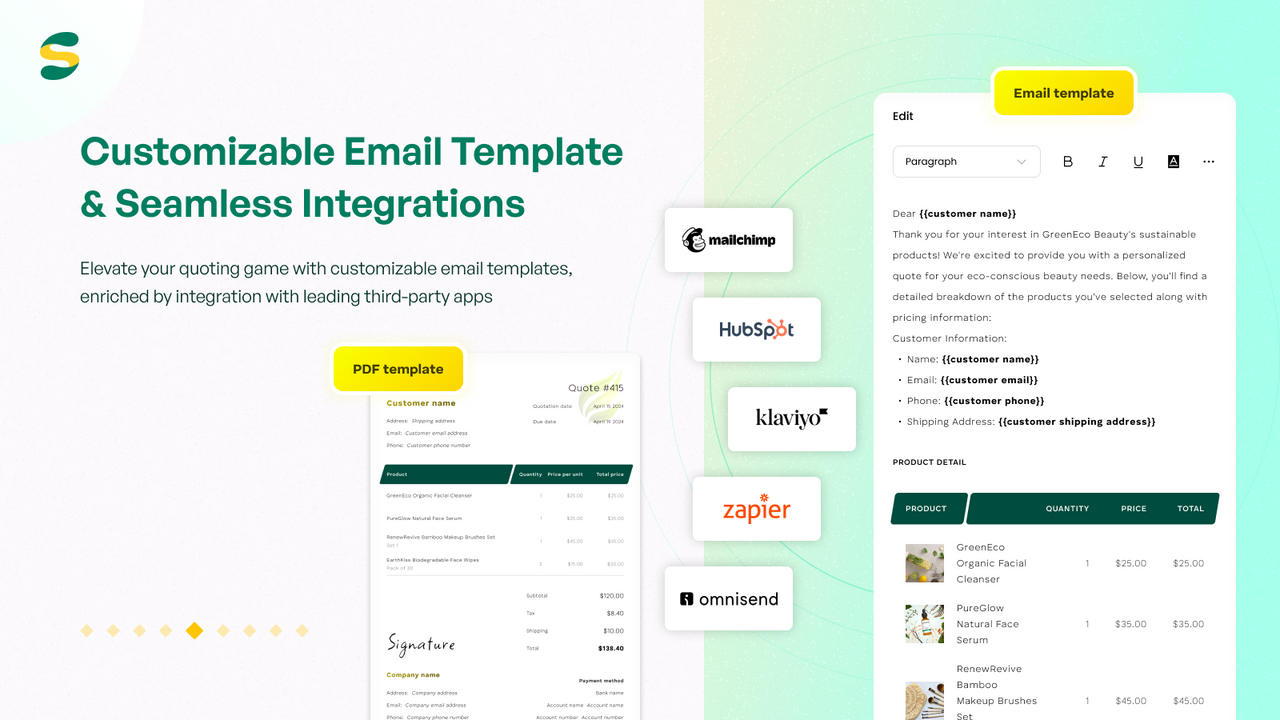 Customize email template and integrate third-party apps