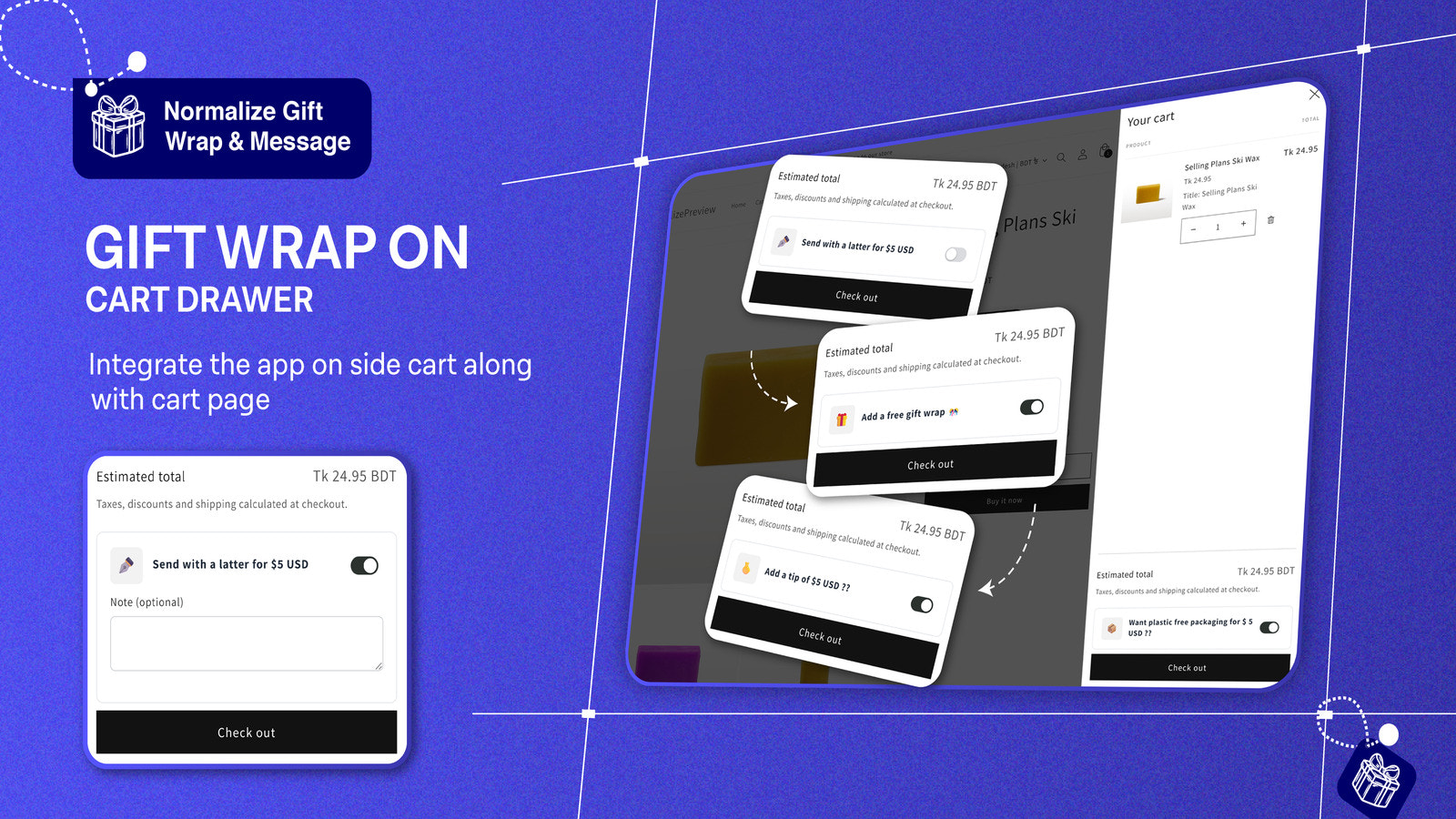 Cart widget in slide cart
