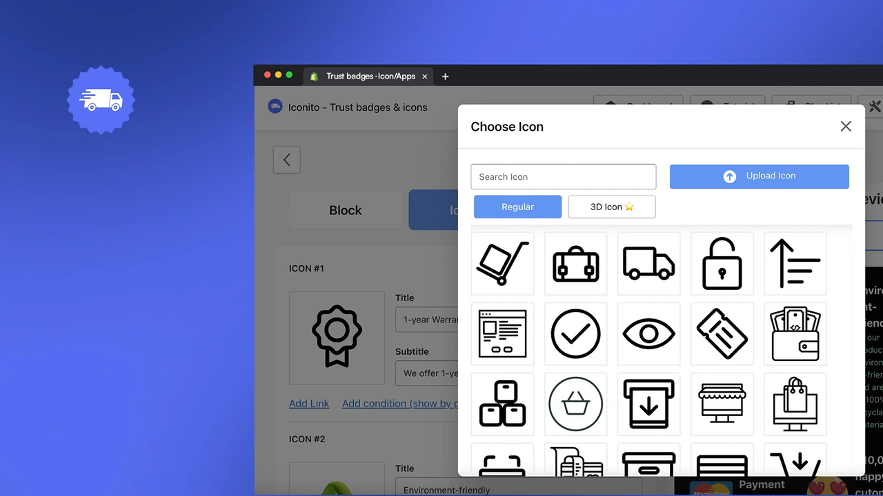 Icons, Vertrauensabzeichen, Garantie, Social-Media-Icons