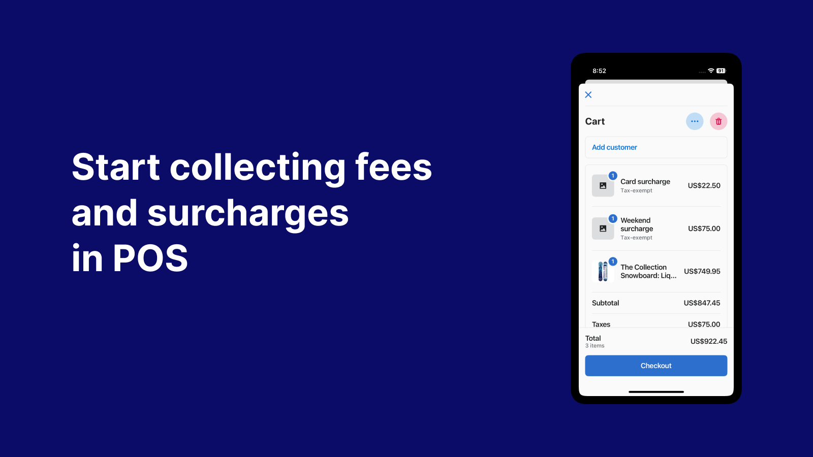 Start collecting fees and surcharges in POS
