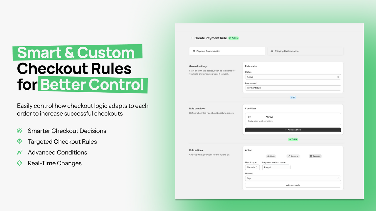 Smart & Custom Checkout Rules for Better Control