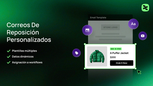 Diseñar emails de reabastecimiento personalizados y de marca