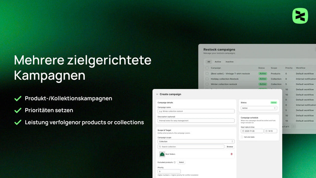 Automatisierte Back-in-Stock-Kampagnen gleichzeitig verwalten