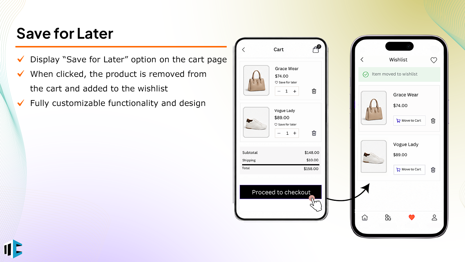Save for Later on cart with wishlist integration