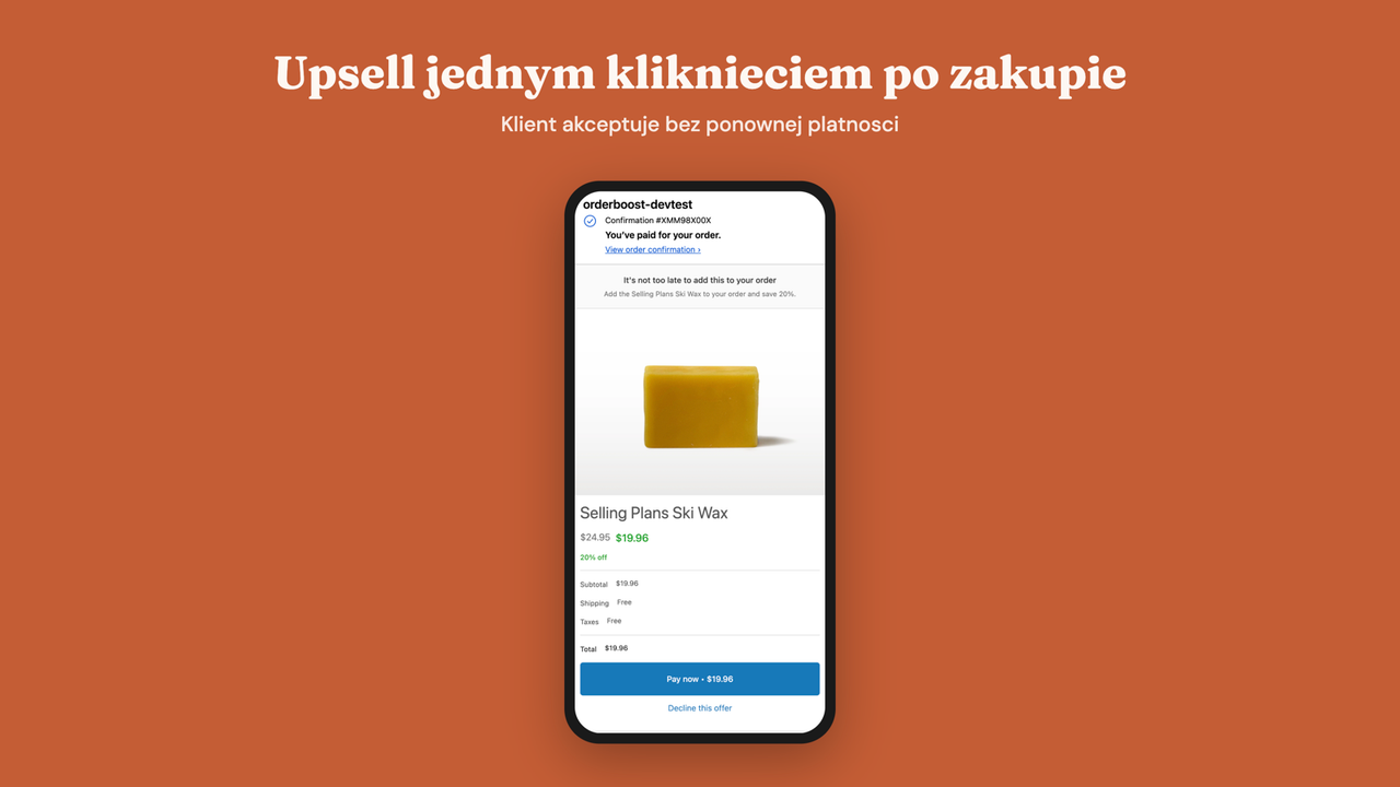 Oferta post-purchase jednym kliknieciem po checkout
