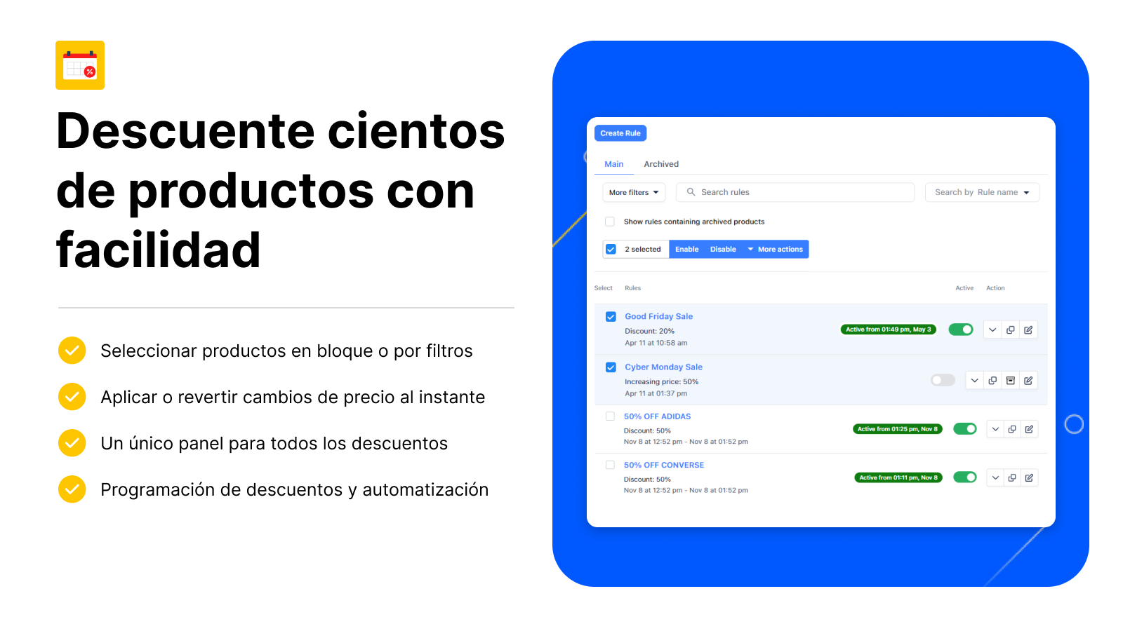Descuente cientos de productos con facilidad