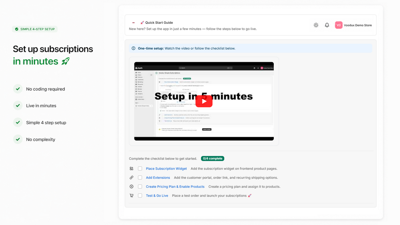 Set up Shopify subscriptions in minutes, no coding