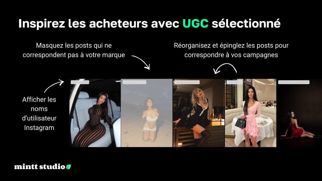 Flux Instagram affichant du contenu généré par les utilisateurs