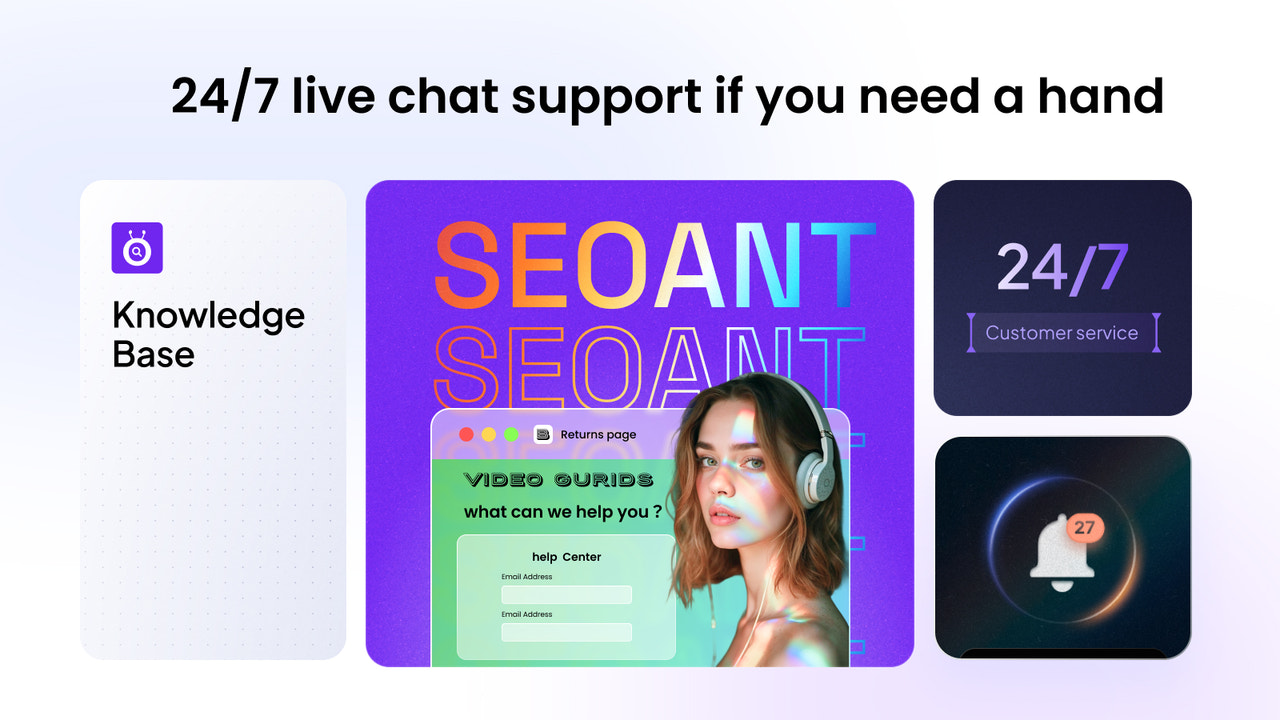 SEOAnt 24/7 live chat-ondersteuning