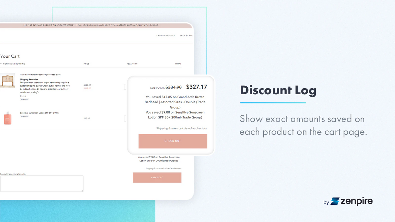 Automatically apply discounts like bonuses and breaks in cart