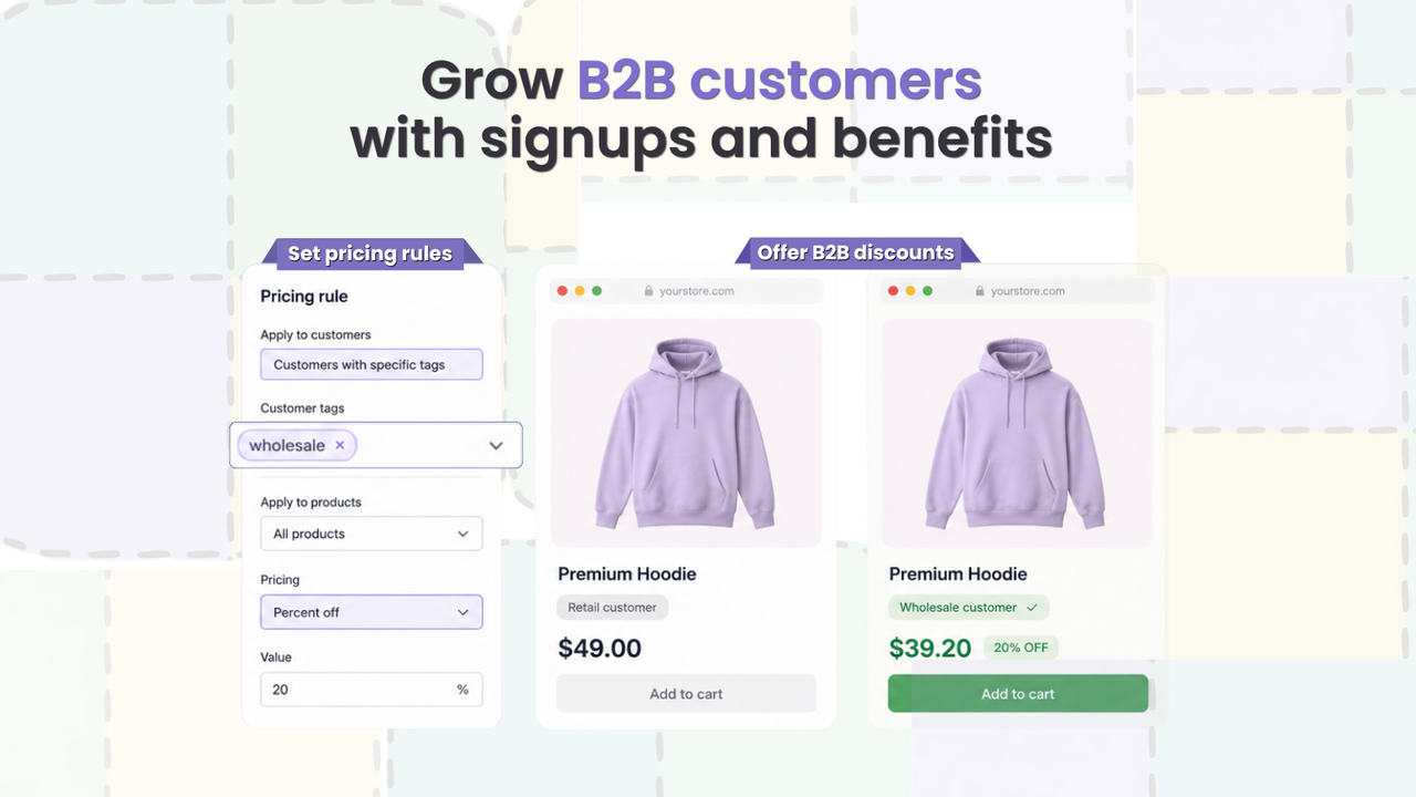 Manage B2B wholesale, quotes, net terms, and customer accounts